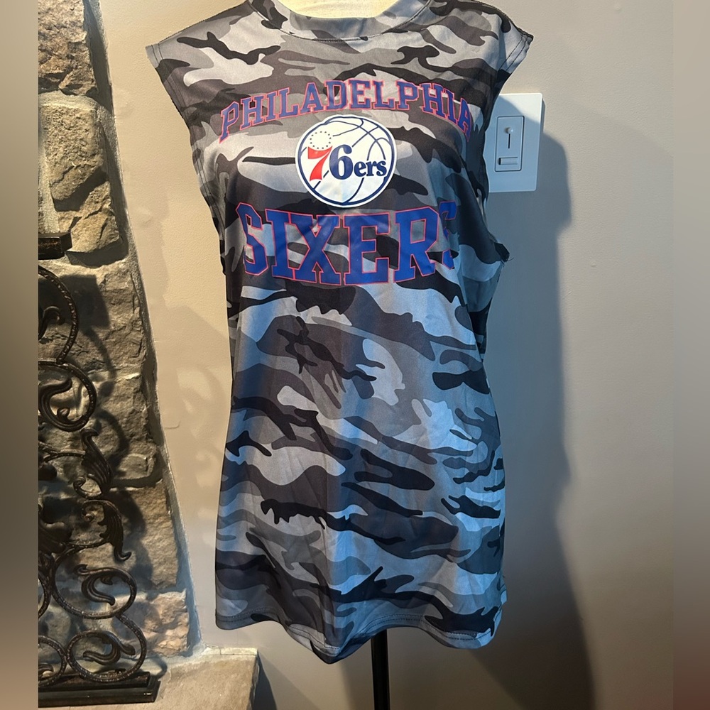 NBA Philadelphia 76ers Joel Embiid  Camo Sleeveless Shirt